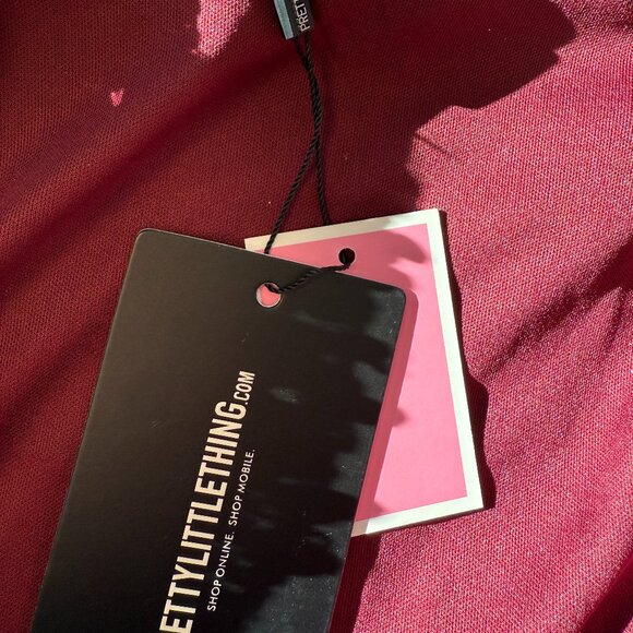 NWT PrettyLittleThing Multicolor Sequin Blazer Dress – Burgundy Pink & Gold - Picture 8 of 9